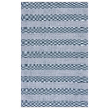 Safavieh 4 x 6 ft. Striped Kilim Flat Weave Rectangle Area Rug Ivory & Blue STK802M-4